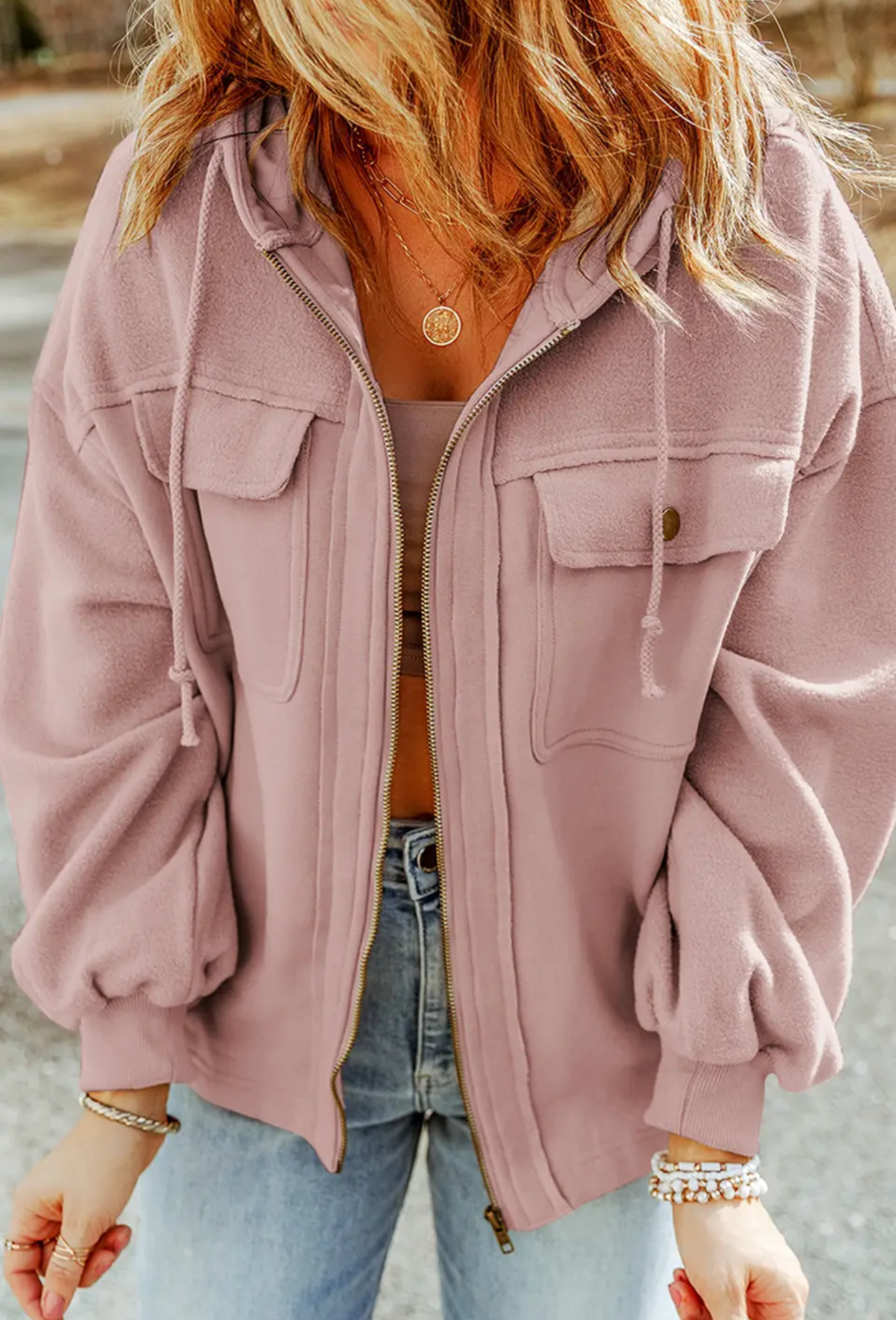 Flap Pocket Zip Shacket