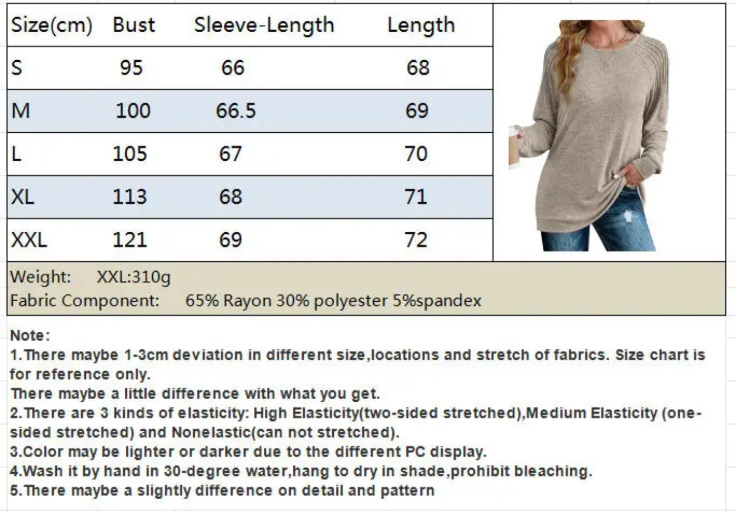 Solid color Round Neck Loose Pull-up Long Sleeved Top