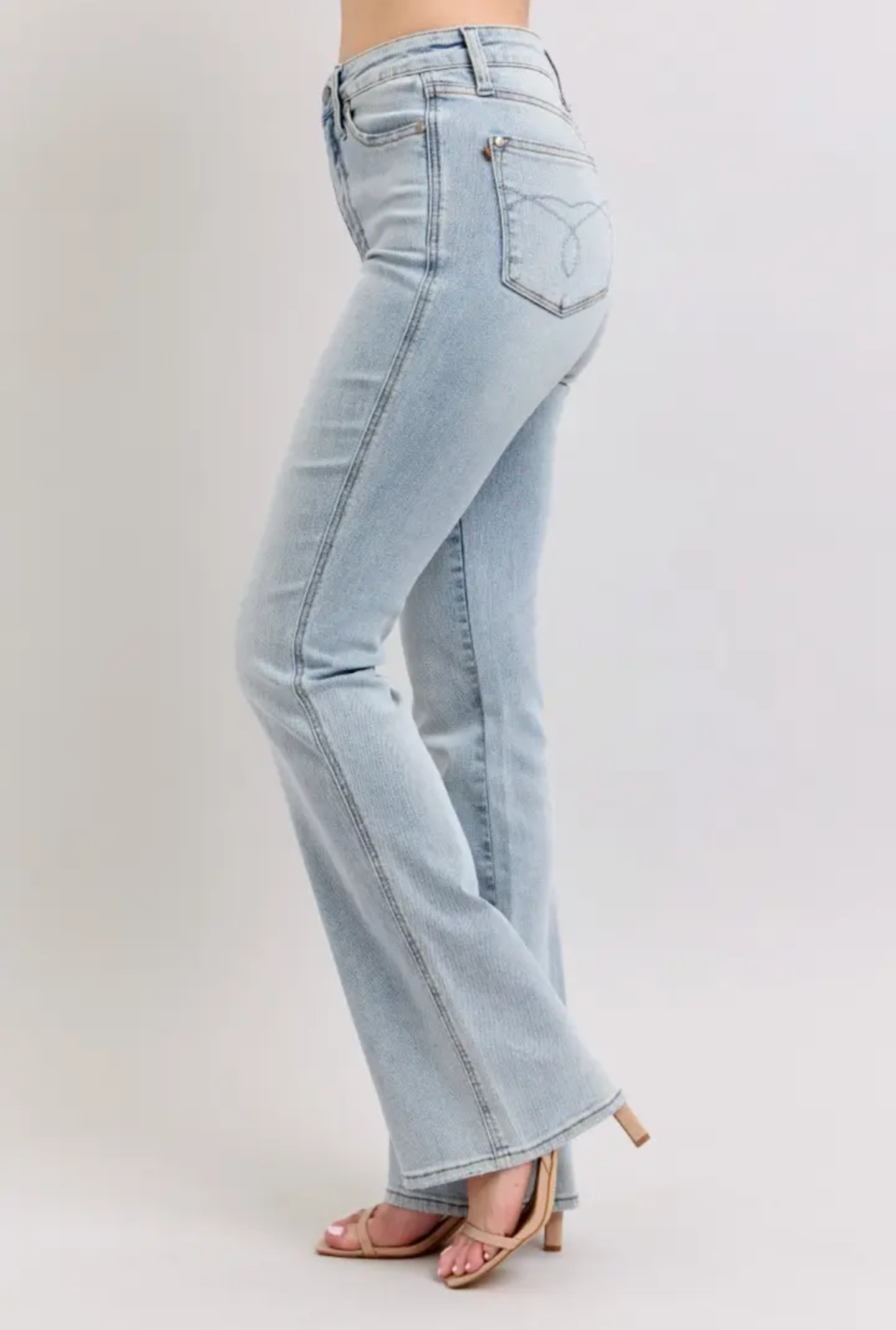 High Waisted Multi-Inseam Tummy Control Bootcut Jeans (Long)