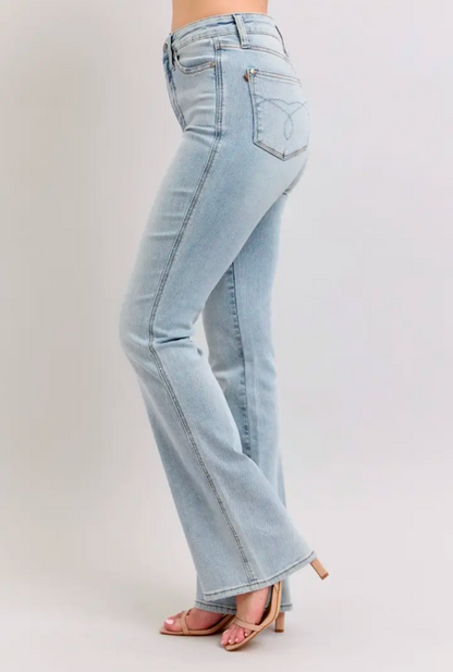 High Waisted Multi-Inseam Tummy Control Bootcut Jeans (Long)